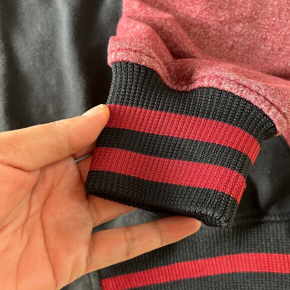 Marvel Deadpool Varsity Men’s Jacket Black Red Snap-Front Size M/L - Picture 4 of 11